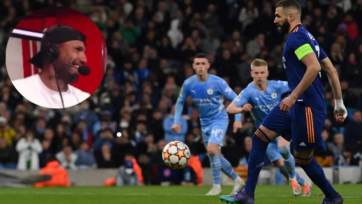 Kun Agüero, reacción sobre penal de Karim Benzema