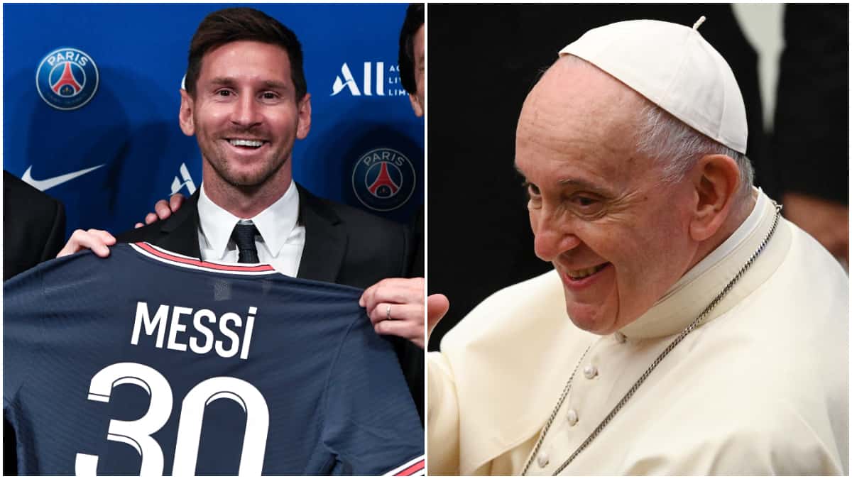 Lionel Messi le regaló una camiseta firmada del PSG al papa Francisco