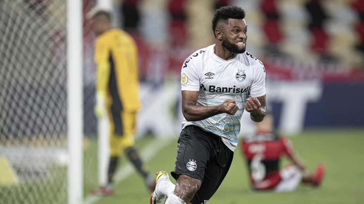 Miguel Ángel Borja celebrando ante Flamengo