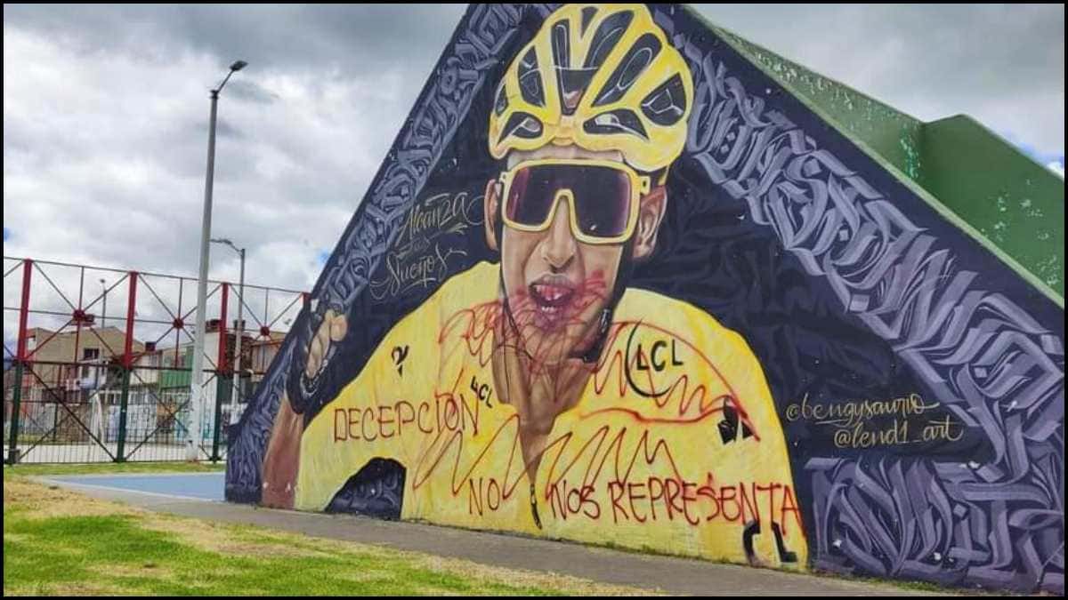 Mural de Egan Bernal en Zipaquirá