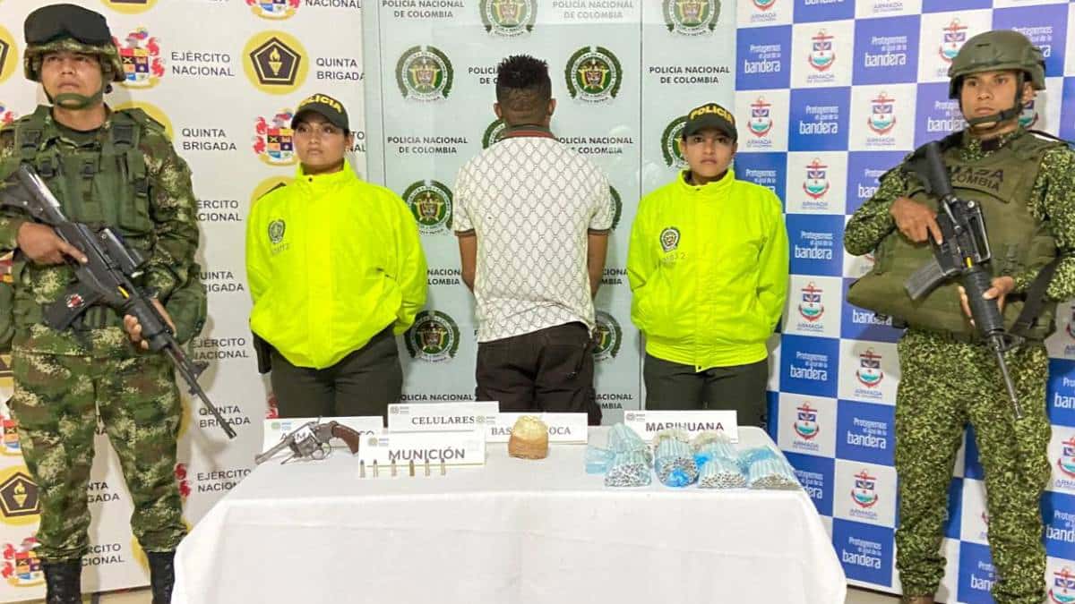 Alias William o 'El Diablo' fue puestoa disposición de la justicia / Foto: Policía Nacional. Alias William o 'El Diablo' fue puestoa disposición de la justicia