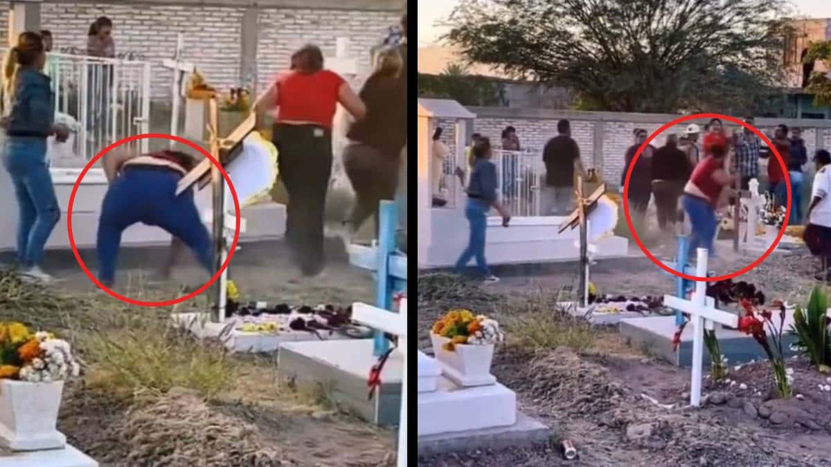 Trifulca en un cementerio de México