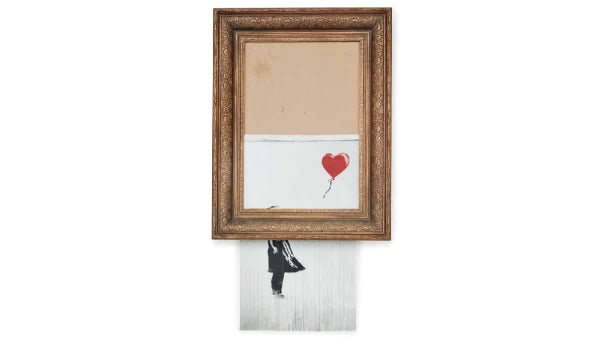 Un récord: la obra autodestruida de Banksy se vendió en 21,8 millones de euros Un récord: la obra autodestruida de Banksy se vendió en 21,8 millones de euros