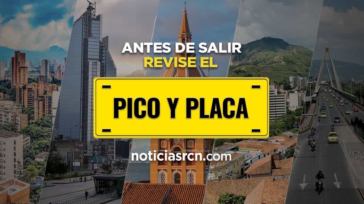 Foto: NoticiasRCN.com Pico y placa para este lunes 24 de mayo en las principales ciudades de Colombia