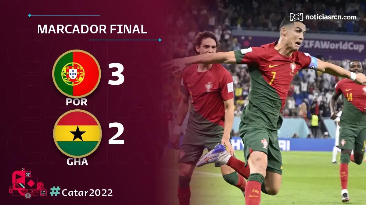 Portugal venció tres goles a dos a Ghana