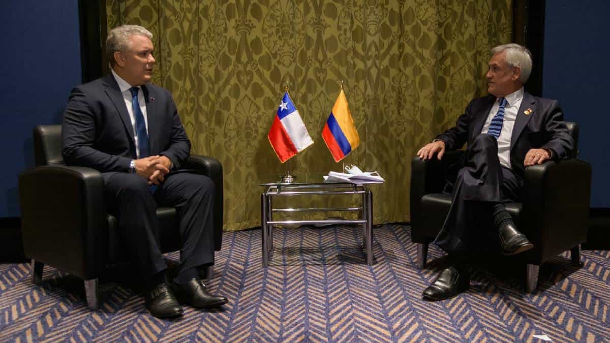 Presidente Iván Duque en compañía del presidente de Chile, Sebastián Piñera