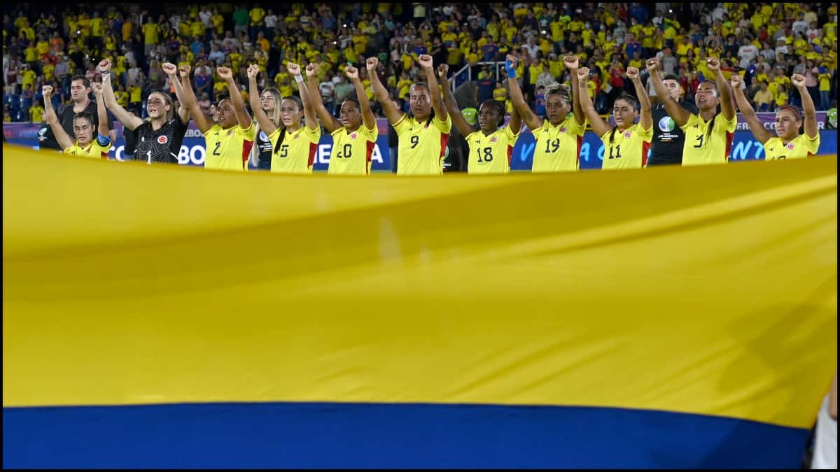 Protesta de las jugadoras de la Selección Colombia