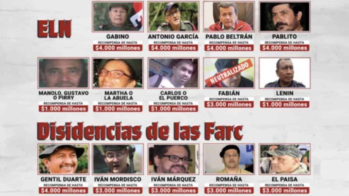 Cartel de los más buscados de Colombia