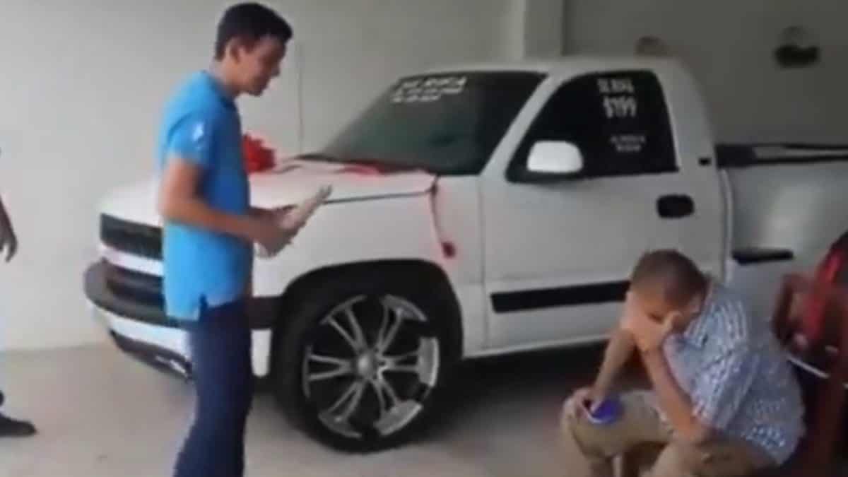 El hombre no contaba con el gesto del ganador