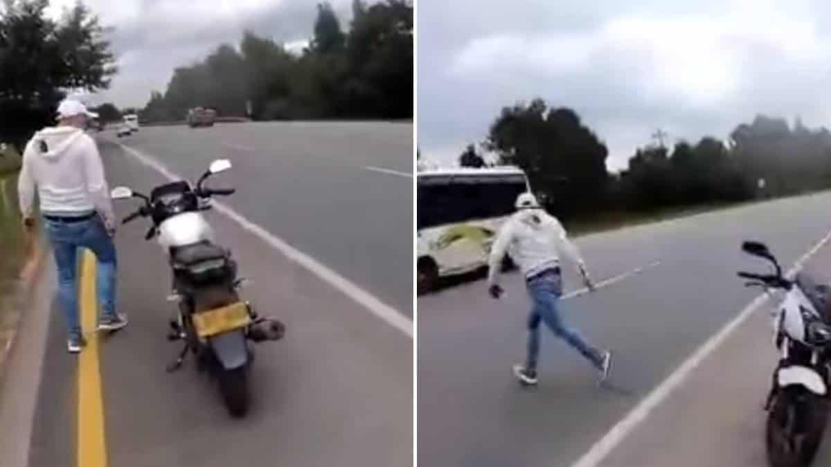 Agresión de conductor contra motociclista