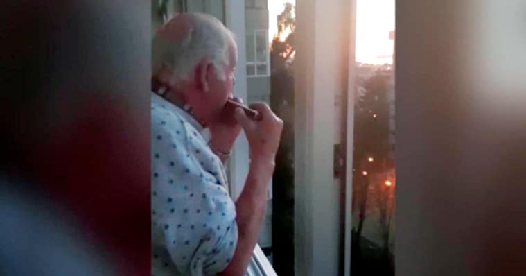 abuelo tocando la armónica