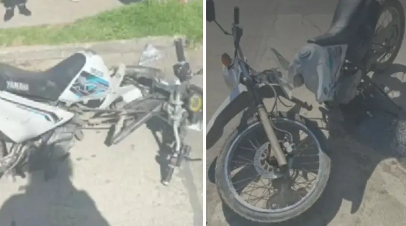 La motocicleta quedó en pérdida total / Foto: captura de video. La motocicleta quedó en pérdida total
