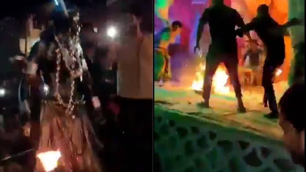 VIDEO: artista queda atrapado en llamas tras incendiarse su traje