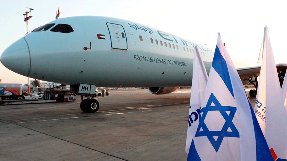Vuelo de Etihad Airways en Israel