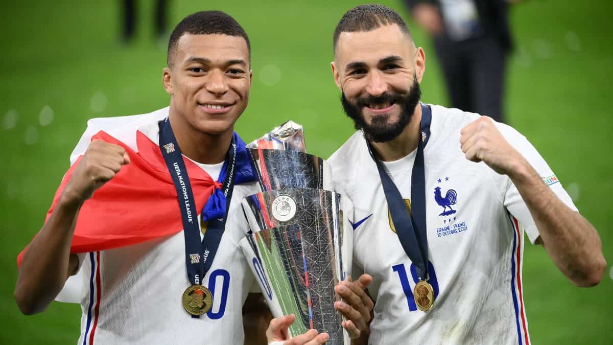 Kylian Mbappé y Karim Benzema