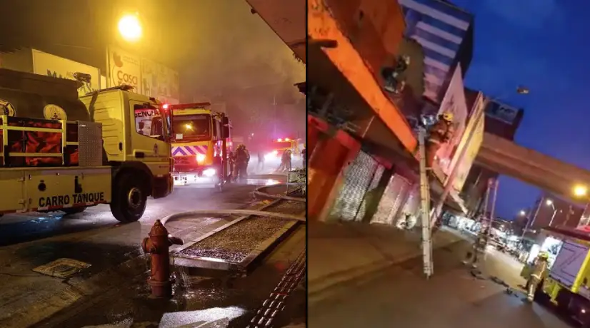 Reportan grave incendio en un establecimiento en el centro de Medellín