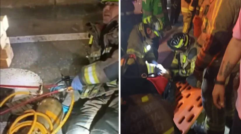 Bomberos rescatan a motociclistas debajo de Transmilenio