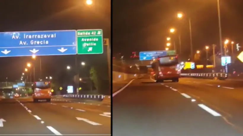 Video: captan a chofer de bus conduciendo drogado en plena avenida
