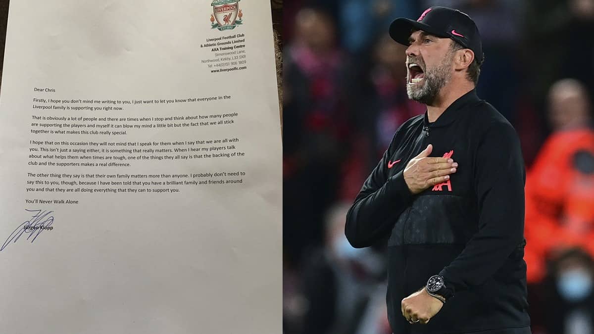 La carta de Klopp a un hincha del Liverpool que padece cáncer