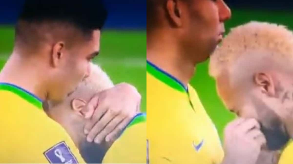 Foto: Captura video Twitter Casemiro sustancia a Neymar en Brasil-Cora: Mundial de Catar 2022