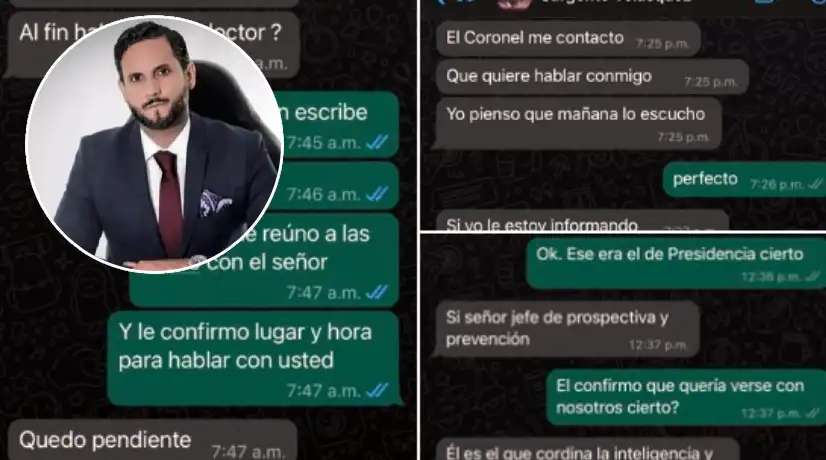 Miguel Ángel del Río publicó los chats con los que el coronel Óscar Dávila de Presidencia buscó a su oficina