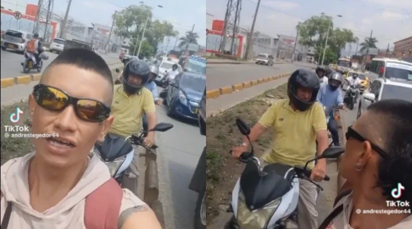 Ciclista se enfrentó a motociclistas en Cali