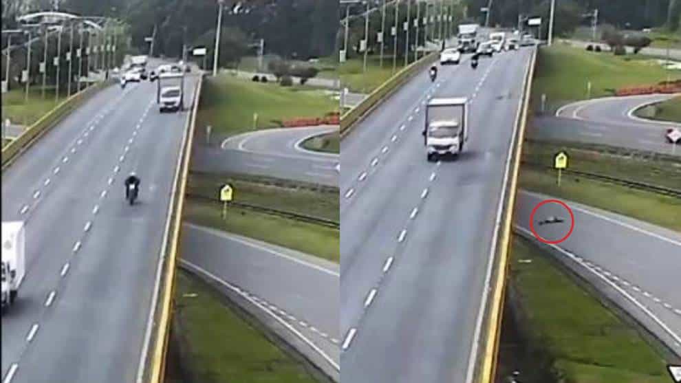 Dejan libre a conductor que atropelló a un ciclista y lo arrojó de un puente en Chía