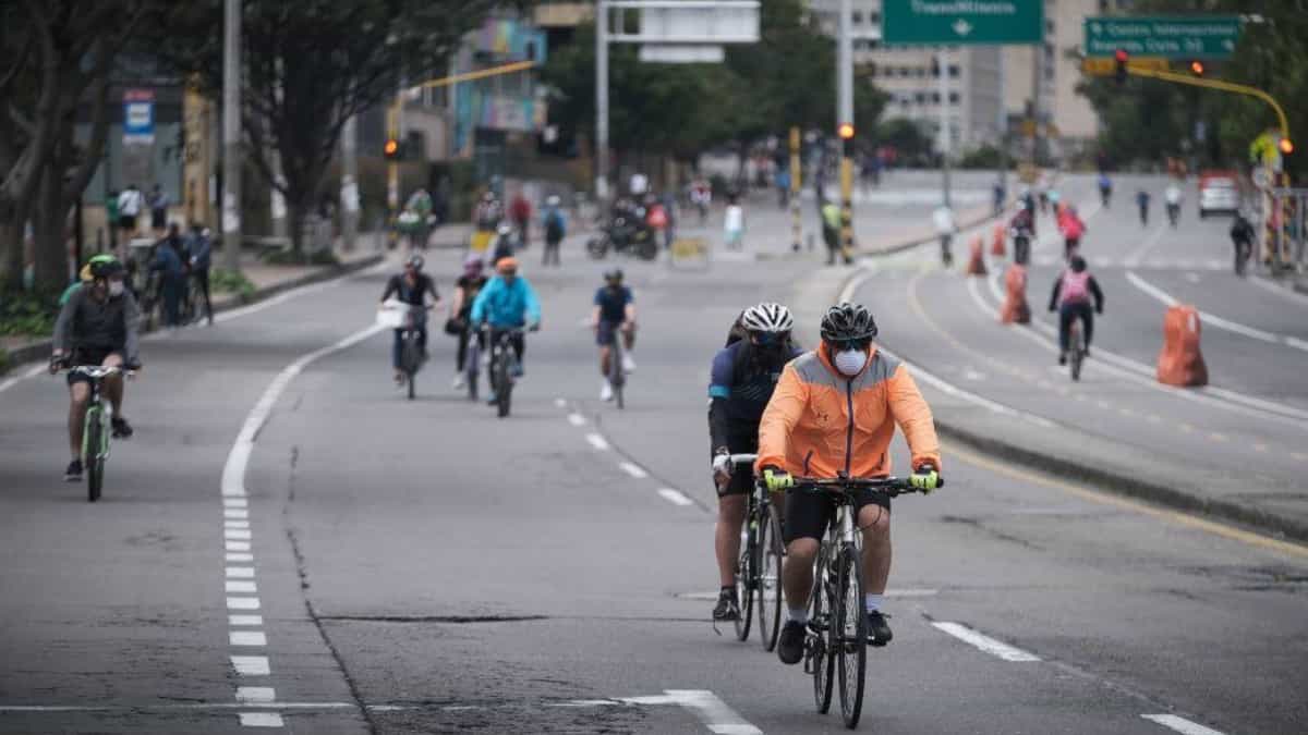 Ciclovía en Bogotá en enero de 2021