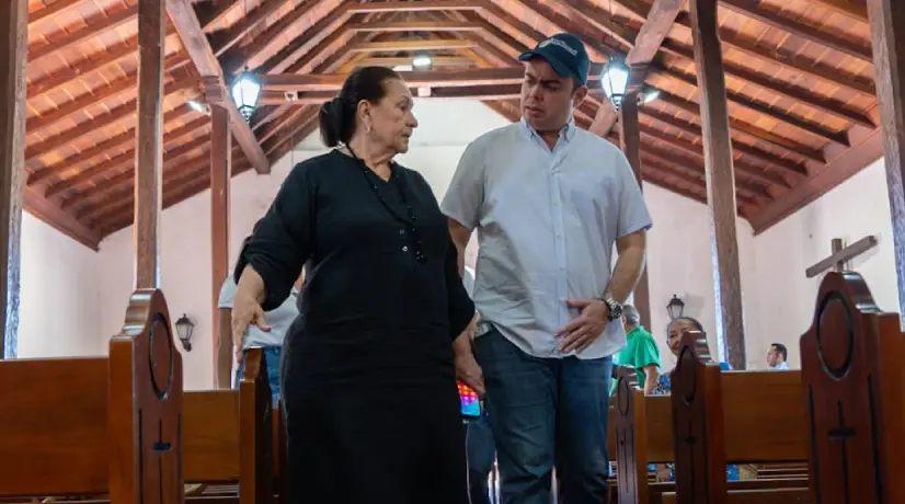 Cielo Gnecco reapareció en iglesia de Cesar con el gobernador