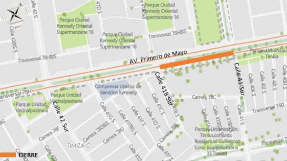 Cierre sobre la avenida Primero de Mayo y vías alternas habilitadas