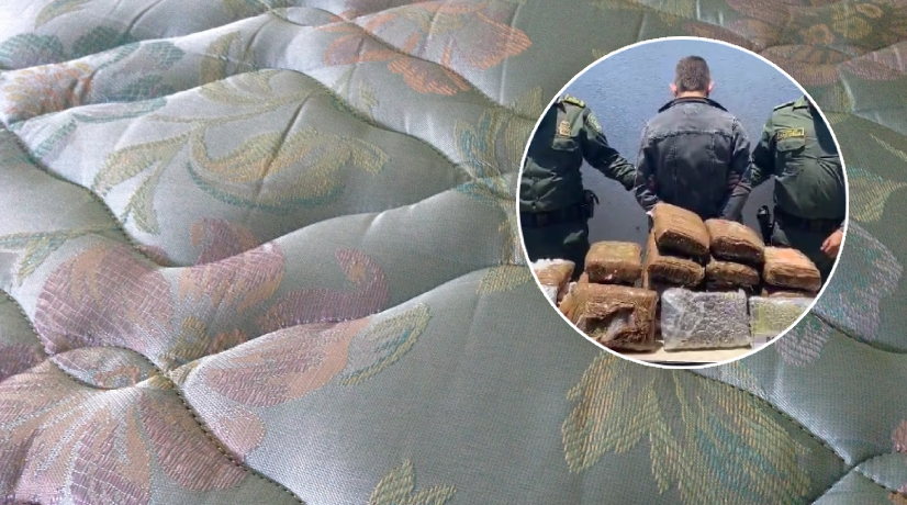 Escondió 21 kilos de marihuana en un colchón, lo cargó por la calle en Ibagué y un perro lo delató