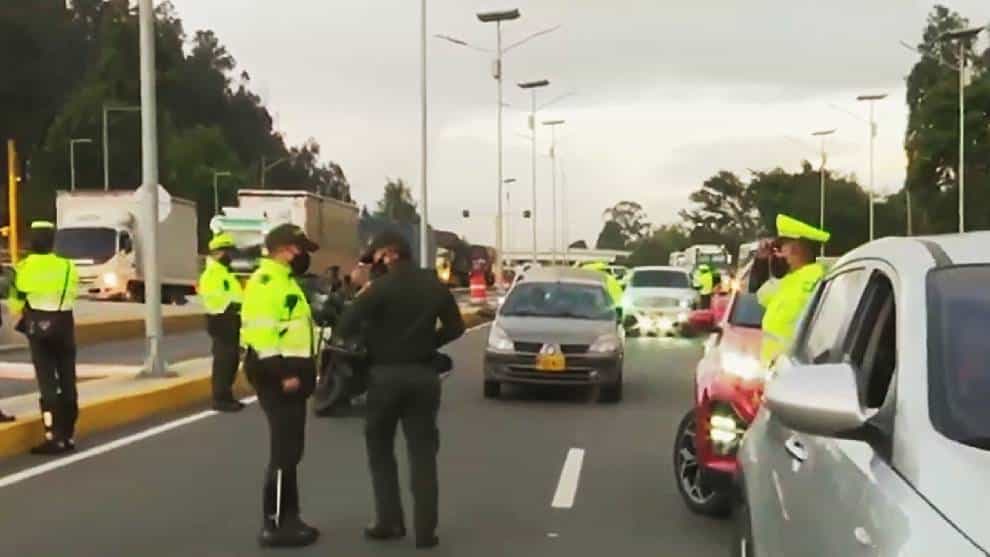 Controles en vías de Cundinamarca