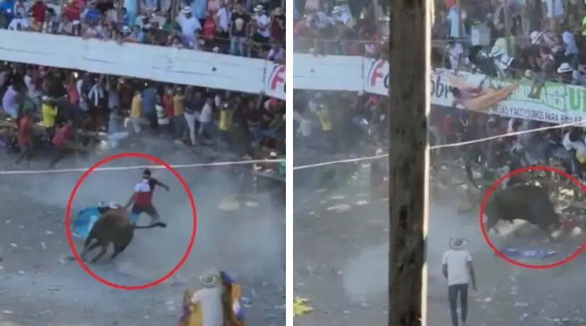 Corraleja en Bosconia terminó con un fallecido al ser atacado por un toro