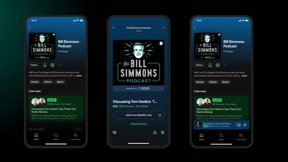 Spotify hará cambios en la aplicación para incluir programas en vivo