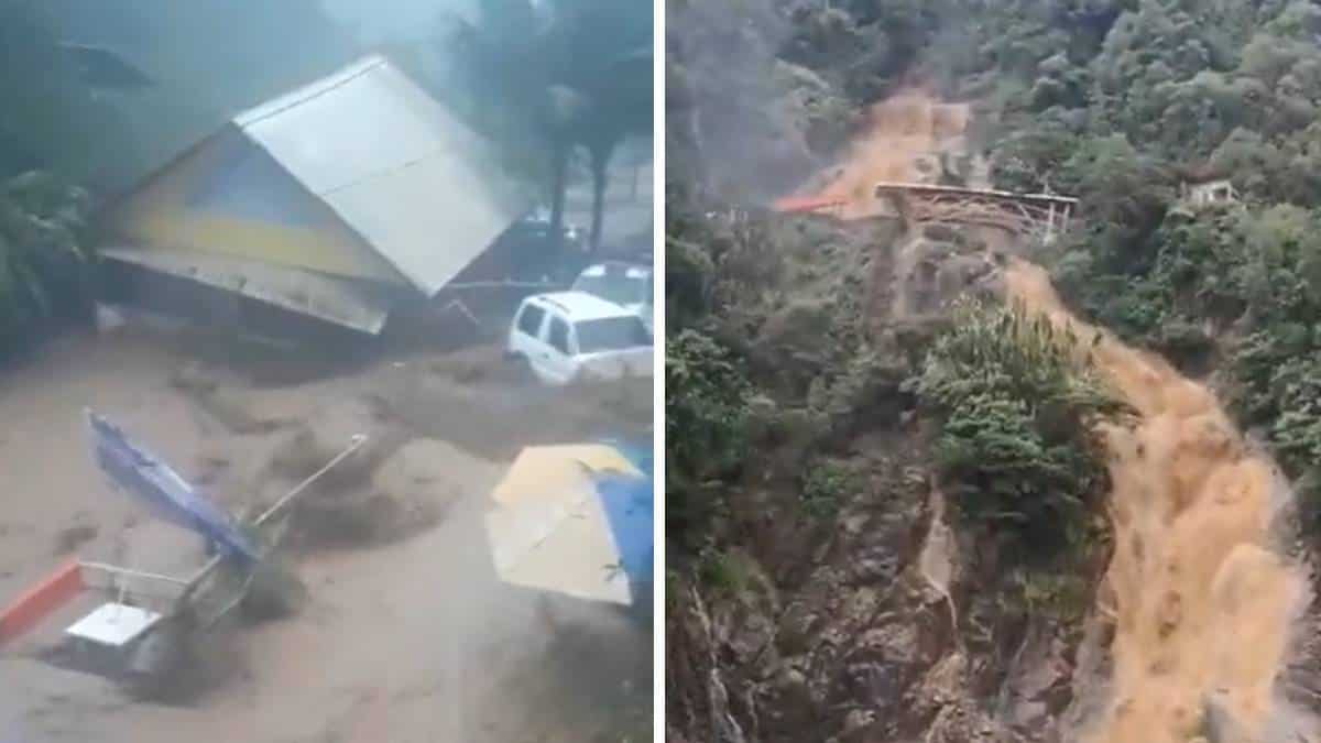 Emergencia en Suárez, Cauca, por fuertes lluvias y deslizamientos/Foto: captura de video @YaCelacanto/Twitter. Emergencia en Suárez, Cauca, por fuertes lluvias y deslizamientos