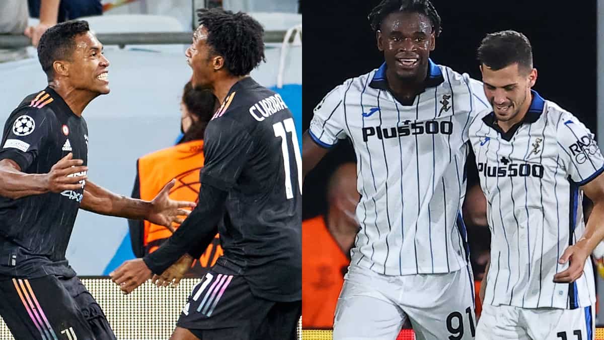 Juan Cuadrado y Duván Zapata, once ideal fecha 1 de Champions League / Foto: AFP Juan Cuadrado y Duván Zapata