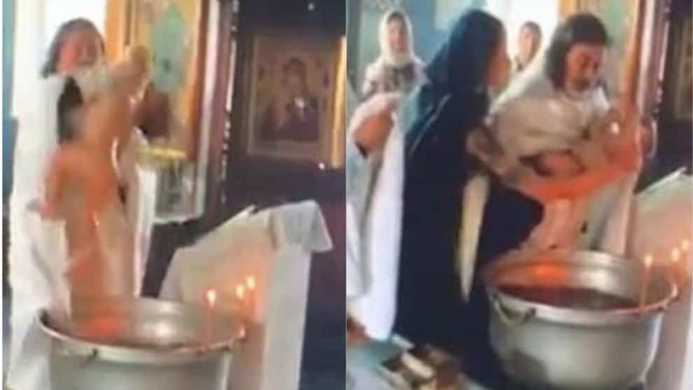 VIDEO: sacerdote maltrata a un bebé durante un bautizo