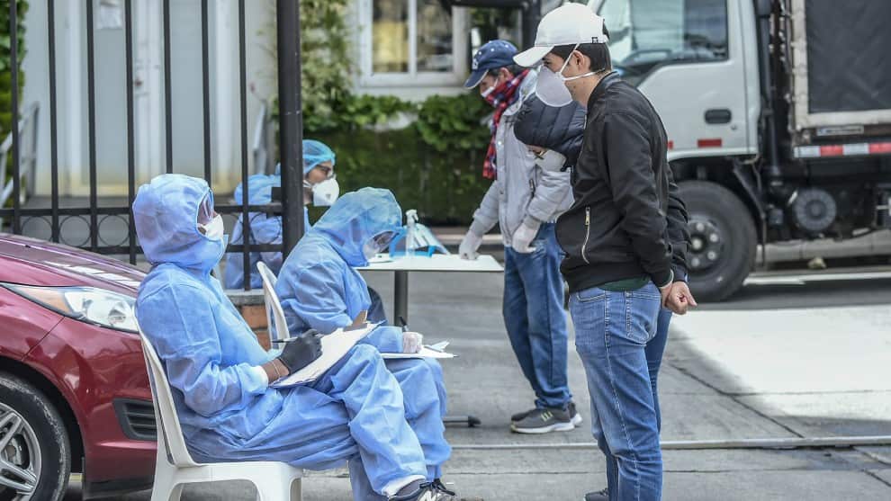 Prueba de coronavirus en Bogotá