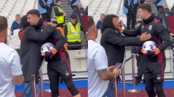 De ‘loco’ a ‘loco’: el enorme abrazo entre ‘Dibu’ Martínez y René Higuita