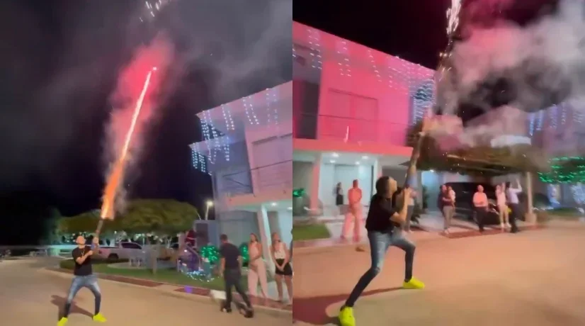 Diego Daza, cantante de vallenato fue criticado por jugar con pólvora