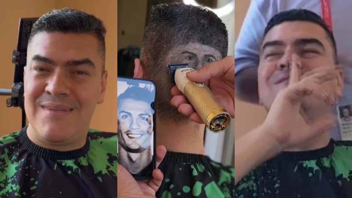 Foto: @eduardoluisfut Eduardo Luis corte de cabello con cara de Cristiano