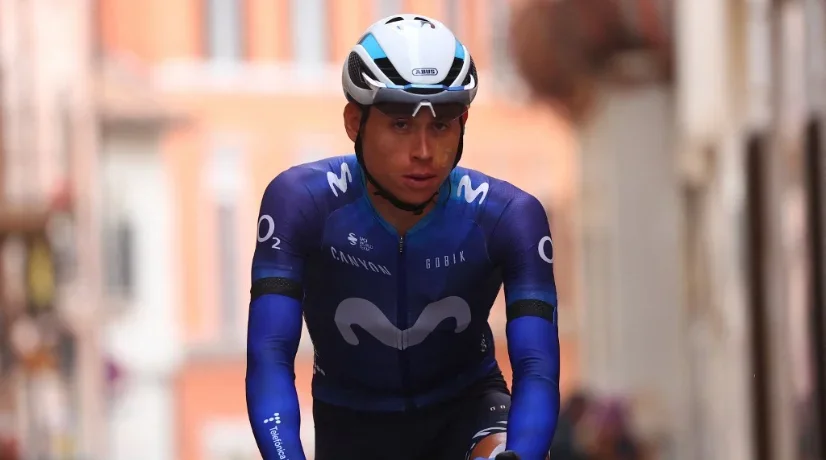 Einer Rubio, corredor colombiano del equipo Movistar.