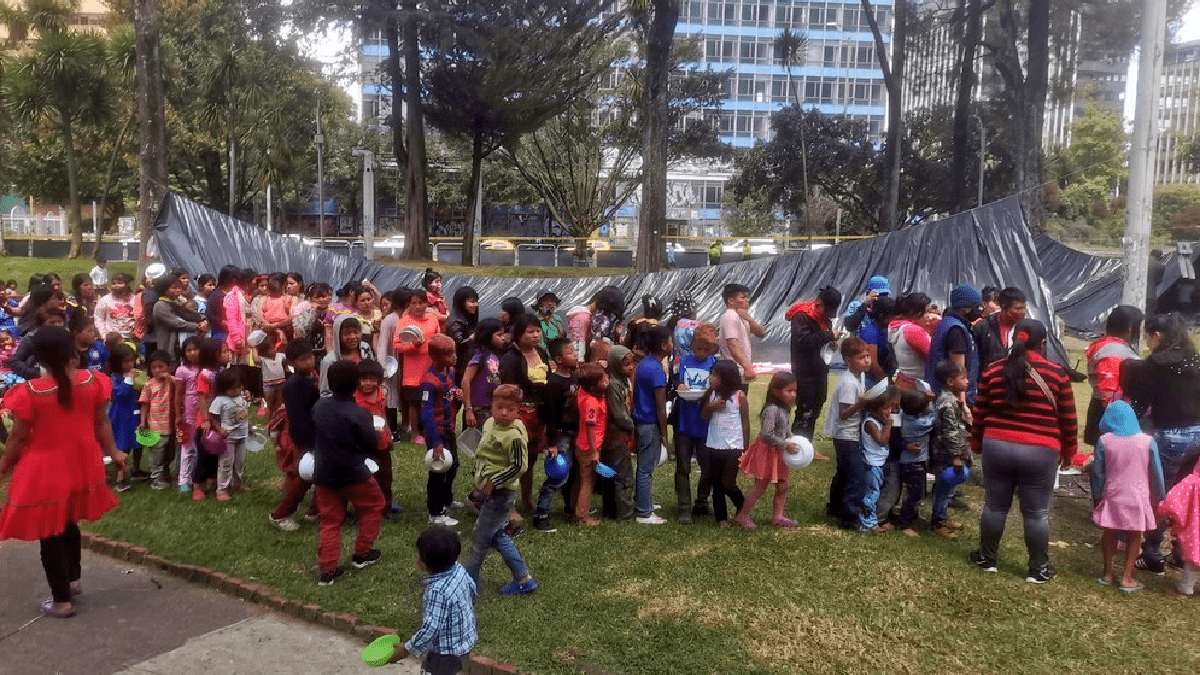 Concentración Emberá en Parque Nacional