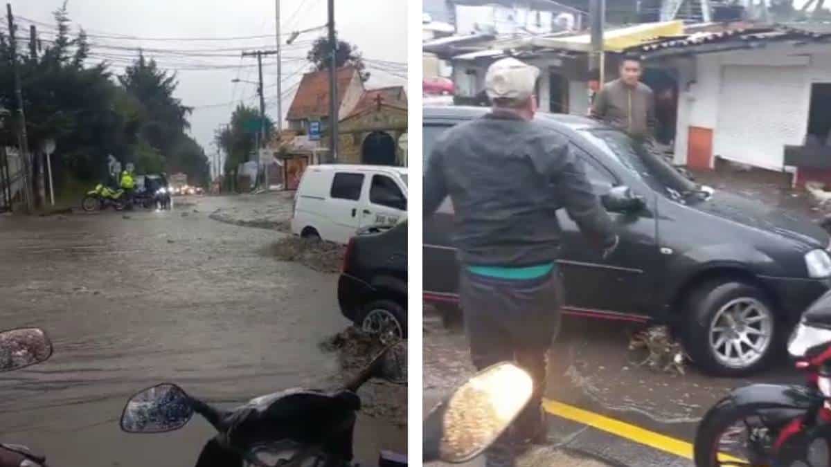 Alerta por inundación y caída de un árbol en vía La Calera