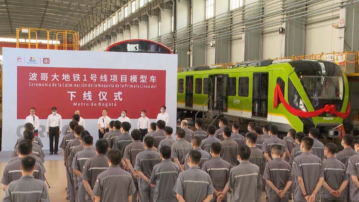 Primer vagón de Metro de Bogotá fue enviado desde China