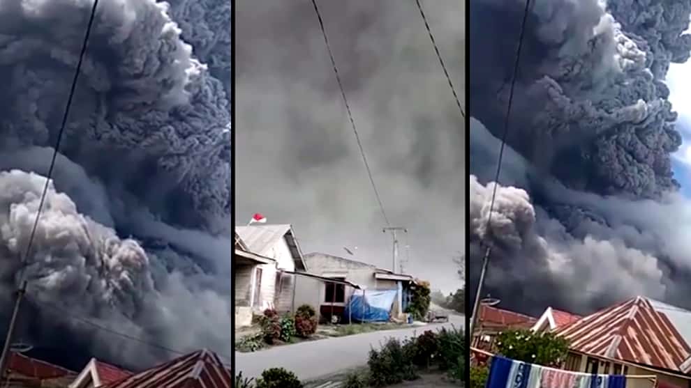 erupción de volcán en Indonesia