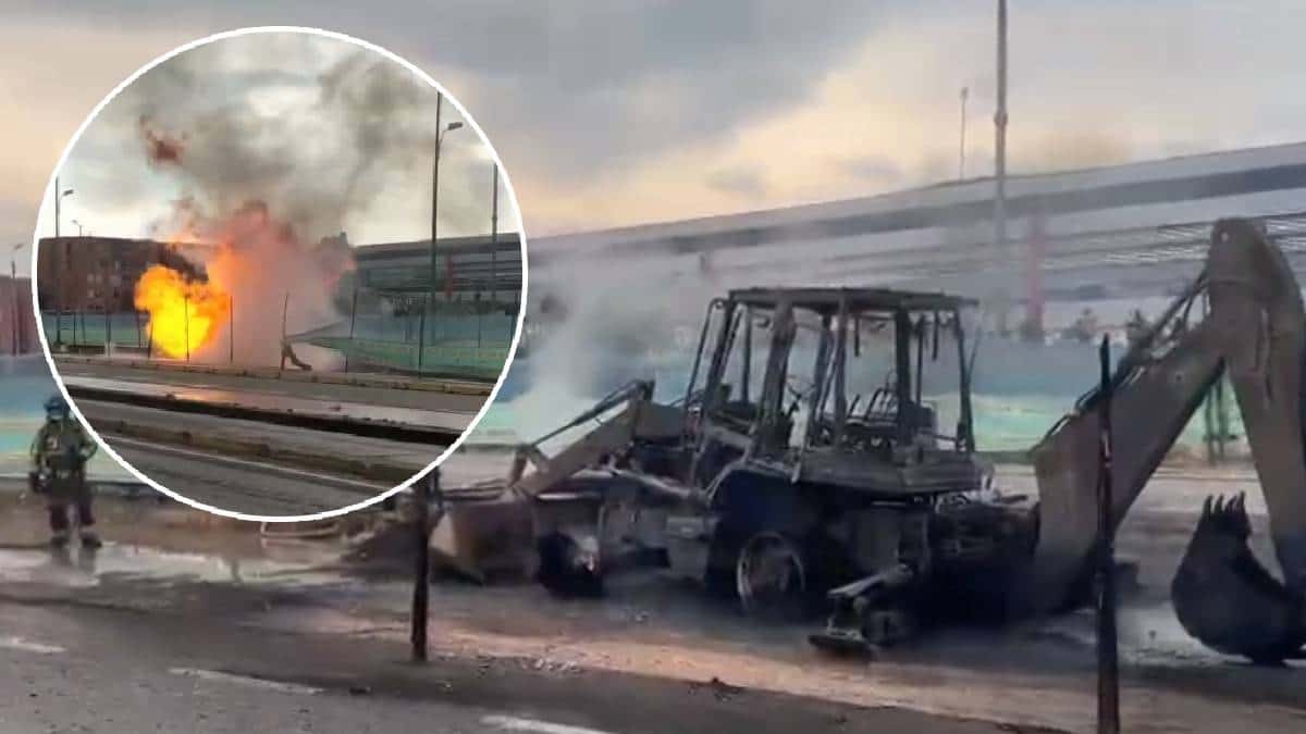 Incendio por fuga de gas cerca del Portal Américas