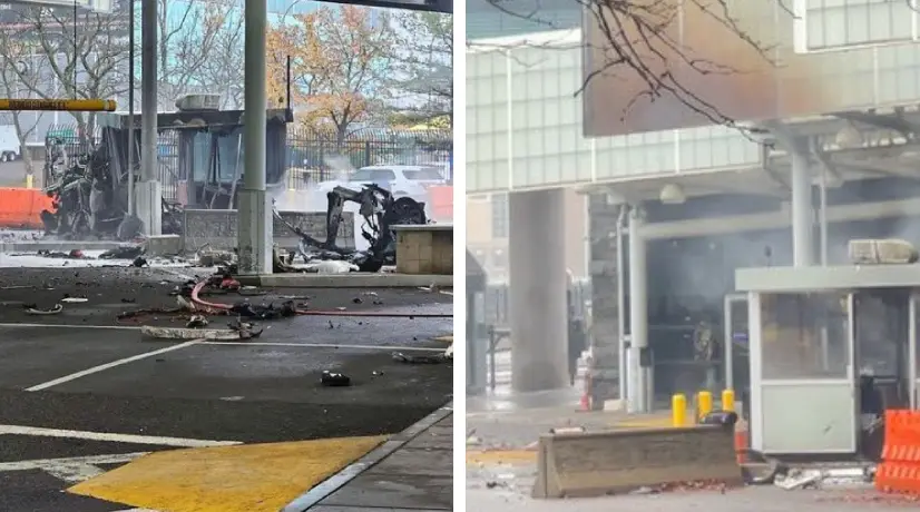 Explosión de un carro en la frontera de EEUU y Canadá