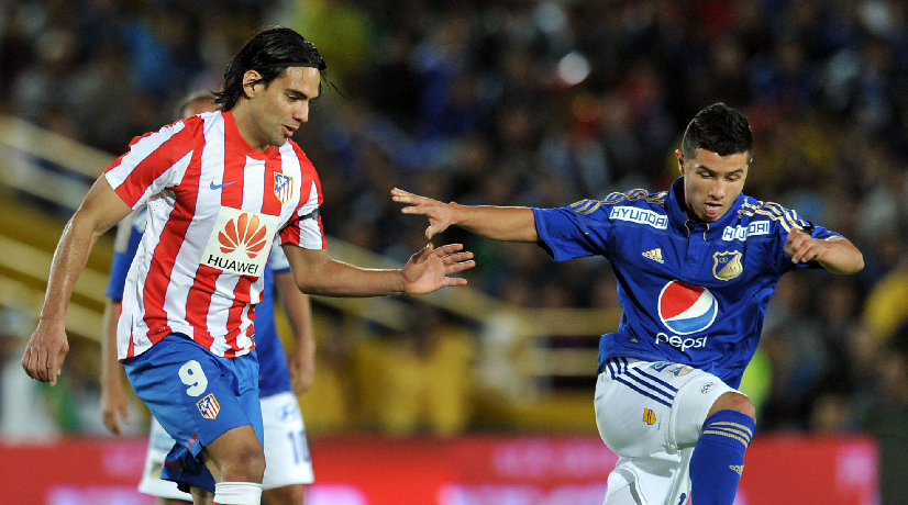 Falcao jugando contra Millonarios