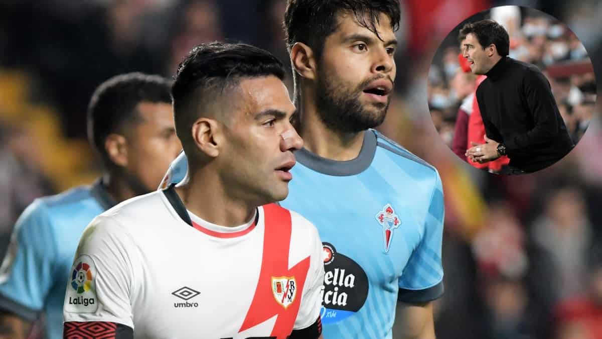 Radamel Falcao García y Andoni Iraola